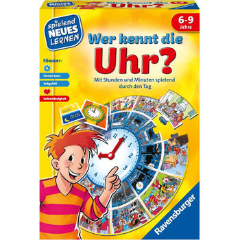 Хто знає час - Гра та навчання для дітей, Розвиваюча гра для дітей віком 6-9 років, Навчання через гру для 1-4 гравців (один гравець), 24995 -