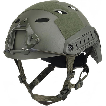 Страйкбольні швидкі піжамні шоломи відкритий тактичний бойовий військовий захисний спортивний шолом полювання CS пейнтбол напівпокритий шолом зелений L