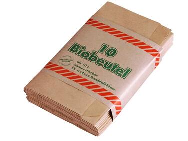 Біорозкладних паперових сміттєвих пакетів, пакети для відходів, пакети для сміття, компостовані паперові сміттєві пакети, приблизно 20x15x35 см, 10 л, коричневі, 30x10 шт., 300