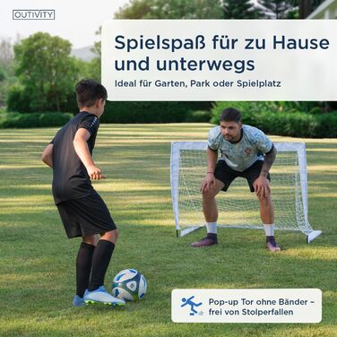 Дитячі футбольні ворота, комплект з 2 шт. , білі, без перешкоди, кожні 120x90 см, включаючи 82 кілочки та сумку для перенесення, висувні футбольні ворота для дітей садівничого віку