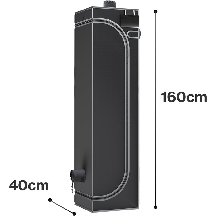 Гроубокс Growzelt, міцний матеріал, високовідбивне діамантове покриття (40 x 40 x 160 см)