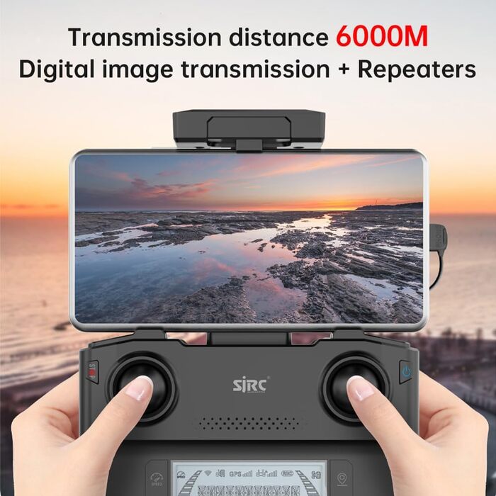 Дрон X-Verse SJRC F11S 4K PRO із камерами 4K HD EIS, відстань керування 6 км, 2-осьовий підвіс, професійний складаний квадрокоптер