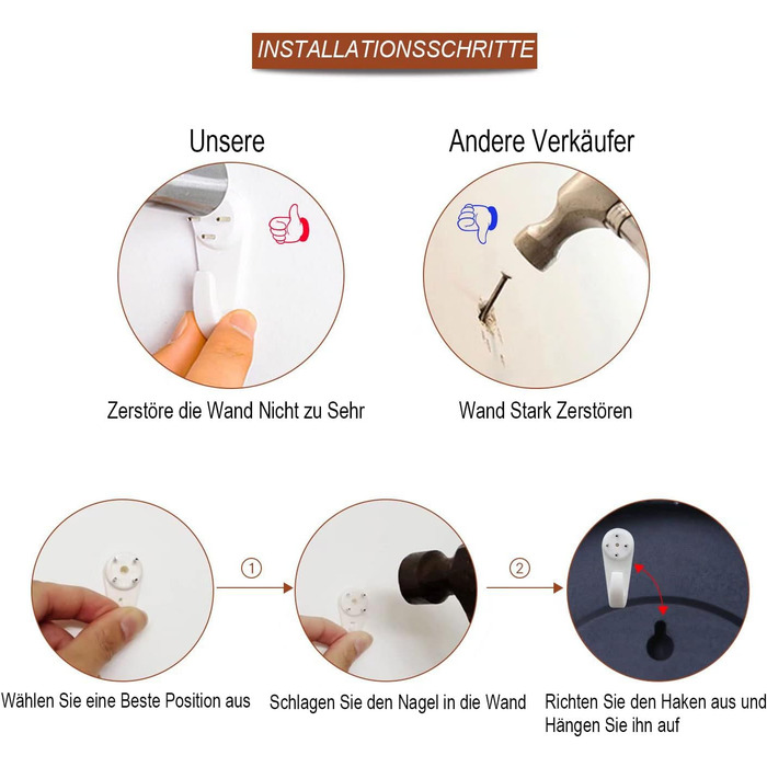 Кварцовий настінний годинник VIKMARI Дерев'яний тихий підвісний годинник, круглий сільський годинник на батарейках, легко читаєтьс