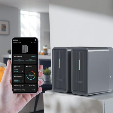 Модернізована балконна електростанція Marstek 2025 року з накопичувачем B2500, акумулятором LiFePO4 ємністю 2240 Втгод, 6000 циклів зарядки, макс. 1600 Вт на вході та 800 Вт на виході. Можливість розширення до 8960 Втгод, IP65, 0 ПДВ включено - Тільки для