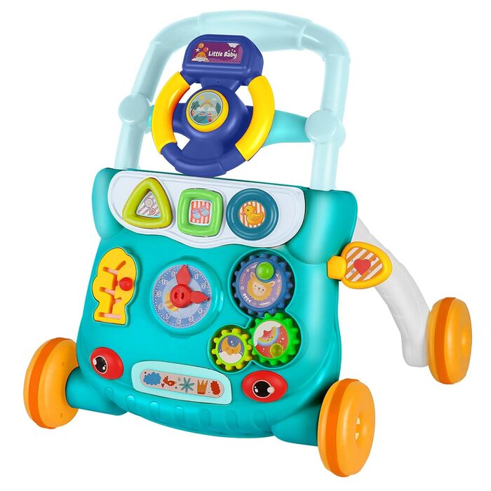 Ходунки для дітей Homewell Baby Walkers, допоміжні засоби для ходьби зі світлом, музикою та дошкою для активності, розвиваючі ходунки із захистом від перекидання, для дітей 624 місяців (зелені)