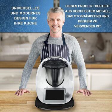 Розсувна дошка bonna для Thermomix TM6, TM5, розсувна дошка Thermomix з преміальним композитним металом - (чорний)