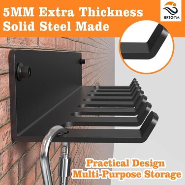 Органайзер для стійок для спортзалу, вішалка для аксесуарів для домашнього спортзалу, настінний гачок для олімпійських штанг, ракеток, м&39ячів або інструментів (електронна книга з інструкціями в комплекті)