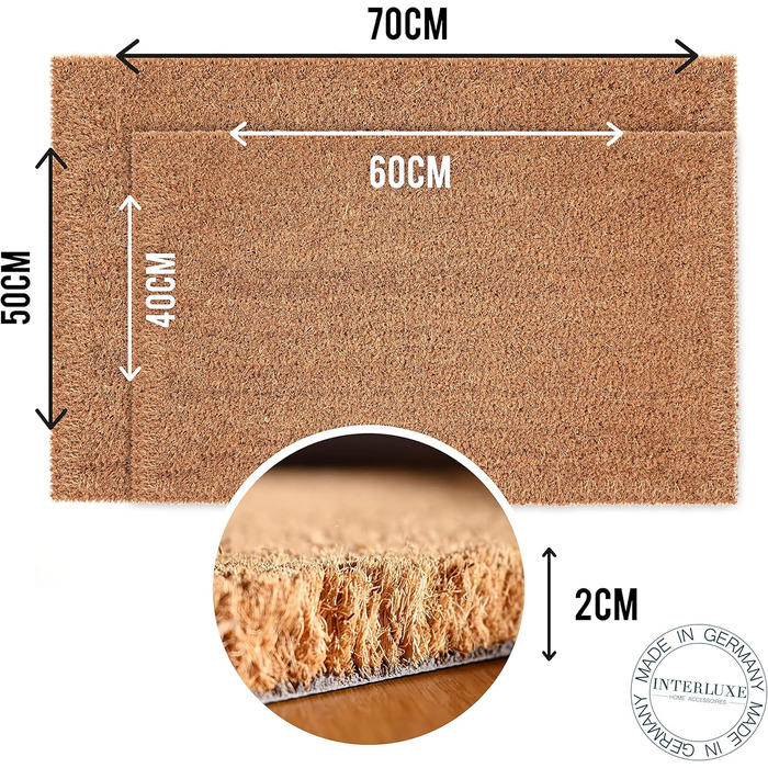 Килимок для дверей Interluxe Coconut - Here Comes the Dog - Килимок для дверей з мотивом собаки - чудовий подарунок для власників собак (40 x 60 см)