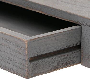 Настінна полиця Mendler HWC-H37, плаваюча полиця настінна полиця підвісна полиця, шухляда з масиву дерева 8x80x25см - сіра, пошарп