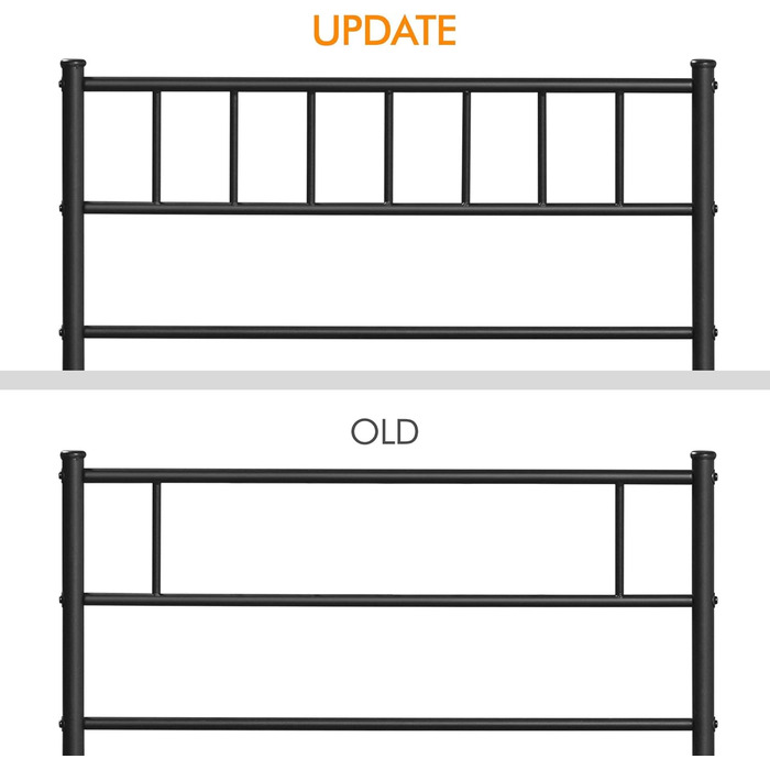 Металеве ліжко Yaheetech, Ліжко з металевим каркасом, Гостьове ліжко, Односпальне/Двоспальне ліжко, Сучасні каркаси ліжка, Каркас ліжка, Дитяче ліжко з рейковою основою для спальні/гостьової кімнати, 90 x 190 см, Чорний, 90 x 190 см