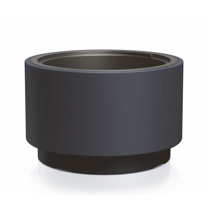 Круглий пластиковий квітковий горщик Spetebo з основою - 48 x 30 см - дизайнерський квітковий горщик антрацитового кольору з посадковою вставкою - кашпо, ваза для квітів, садове кашпо, середній розмір / 48 x 30 см
