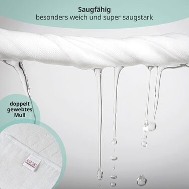 Муслінові пелюшки MAKIAN 10 шт. , 80x80 см, перевірено Oeko-TEX Standard 100, 10 пелюшок від відрижки преміум якості - пелюшки з п