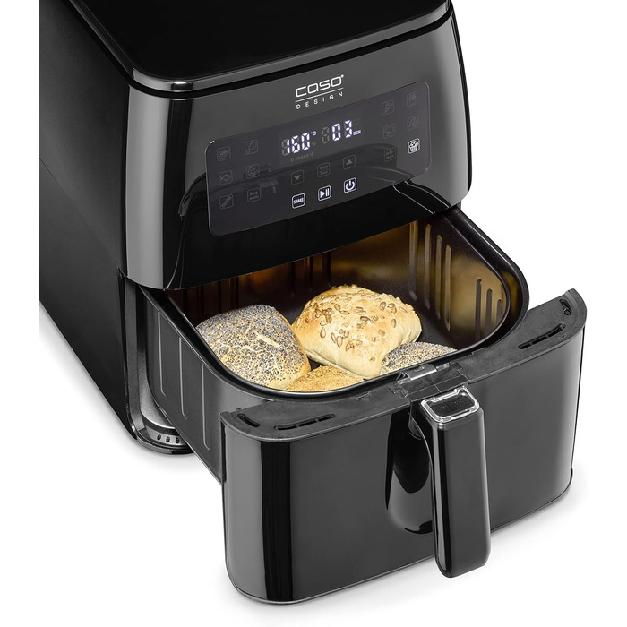 Велика фритюрниця з об'ємом кошика 6 л, 12 автоматичними програмами, сенсорним керуванням, таймером від 1 до 60 хвилин, знімним кошиком для смаження (можна мити в посудомийній машині), 600 XL -