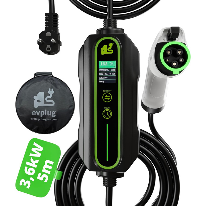 Портативний зарядний пристрій з контролем часу для електромобілів EV PHEV (Тип 1 5м, 3.6кВт 16А) Тип 1 16А 5м хв.