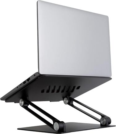 Підставка для ноутбука Konsol, складна, з регульованим кутом нахилу, легка та міцна з алюмінію, сумісна з ноутбуками до 17 дюймів (Золота)