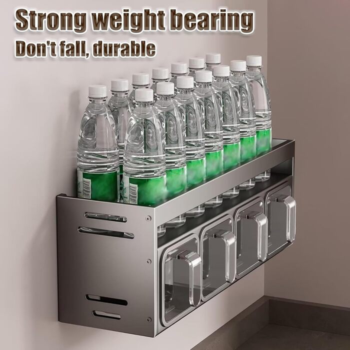 Підставка для спецій з банками для спецій, окремостояча та настінна підставка для спецій, банки для спецій з полицею, підставка/тримач для спецій, органайзер для спецій для кухонної стільниці та шафи, підвісні підставки для спецій (не потребує свердління)