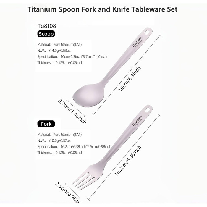 Набір титанових столових приборів ніж, виделка, ложка, відкривачка для пляшок, набір посуду з 4 предметів, легкий набір столових приборів для кемпінгу з футляром для перенесення, подорожей, пікніків, походів