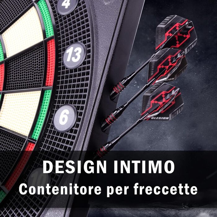 Електронна мішень для дартсу 2024 року Оновлена електронна мішень для дартсу з 6 дротиками Інноваційний автомат для дартсу з німецьким голосом - підходить для батарейок/адаптерів Classic