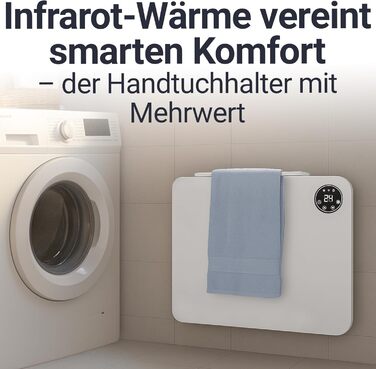 Інфрачервоний настінний обігрівач 600 Вт - Миттєве комфортне тепло - Значно знижує витрати на опалення - Розкішні функції з термостатом застосунок - Міцний, безшумний - 2-в-1 настінний та окремостоячий пристрій (600 Вт)