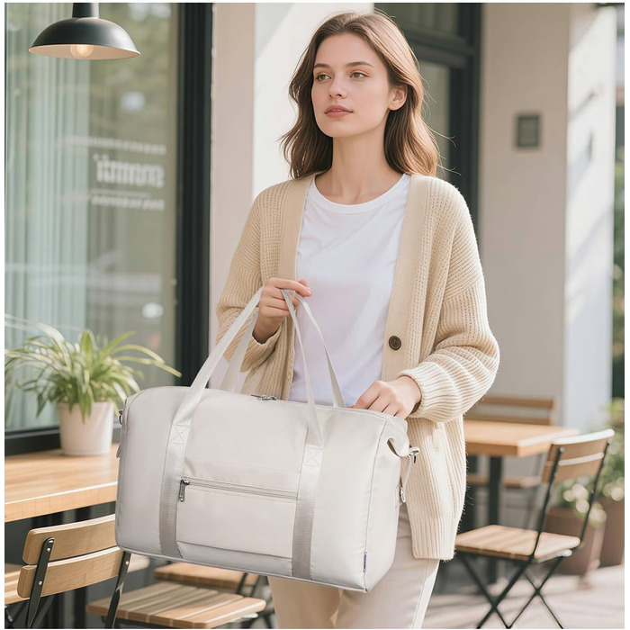 Ручна поклажа Narwey Ryanair 40x30x20, Маленька спортивна сумка для подорожей, Ручна поклажа, Сумка для літака для жінок, Дорожня сумка Weekender Men 20L (Бежева) Бежева 40 x 25 x 19 см