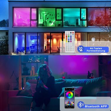 Світлодіодна стрічка HomeFire 30 М RGB стрічка 16 м самоклеюча стрічка APP Control Bluetooth світлові стрічки з дистанційним керуванням Затемнена світлова стрічка Телевізор з підсвічуванням Синхронізація музики для