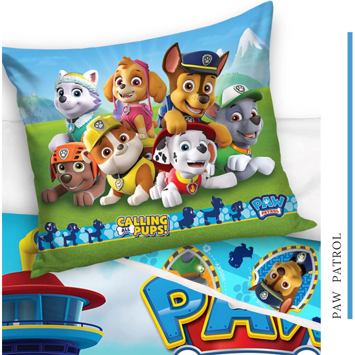 Постільна білизна підковдра 100x135 40x60 бавовна - сумісна з дитячою постільною білизною Paw Patrol Baby для дівчаток і хлопчиків