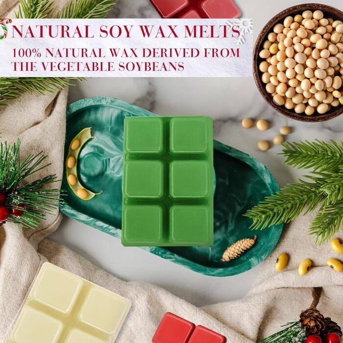 Подарунковий набір на Хелловін, Різдво, 8 ароматів, 100 Soy Wax Room Fragrance Scented Candle, Wax Melts for Candle Warmer, Christmas Wreath and Gingerbread Fragrances