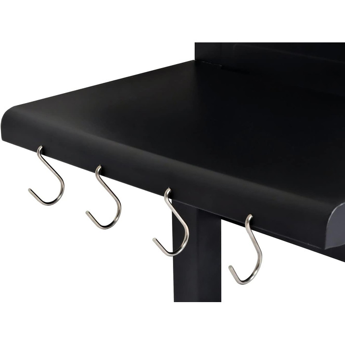 Мангал HWC-K94, візок для барбекю BBQ садовий з кришкою-поличкою, емальована сталь 110x153x60см чорний