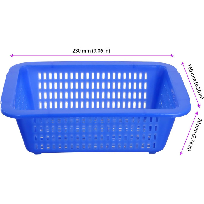 Набір пластикових кошиків для зберігання FUNSUEI з 24 предметів, маленькі кольорові кошики для зберігання, 3 кольори, маленькі пластикові кошики для зберігання та організації, синій, червоний, білий, 23 x 16 x 7 см