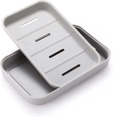 Мильниці для ванної кімнати Мильниця Мильниця зі зливом, дозатор мила для душу, легко миється, суха, зупиняє каламутне мило (біла)