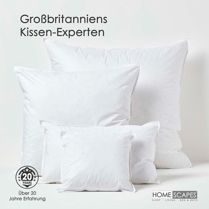 Розкішні накладки на подушку з качиного пера, 50 x 50 см, ідеальний чохол, що забезпечує відскок та захист від пуху, щедро наповнена внутрішня подушка, гіпоалергенні, сертифіковані RDS, можна прати в пральній машині, 2 x 50 x 50 см