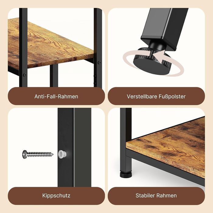 Ярусна зміщена книжкова полиця Bealife. Відкрита окремостояча полиця для вітальні, промисловий дизайн, 98 x 30 x 180 см, офіс, кабінет, ретро, 5-