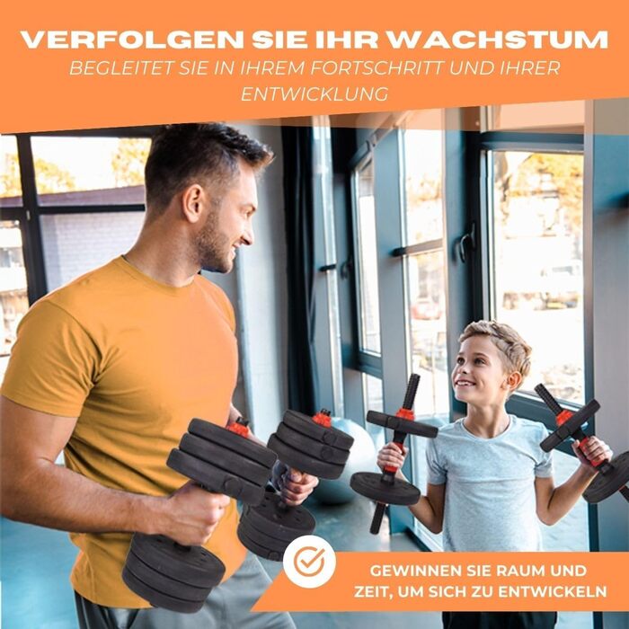 Набір регульованих гантелей 2 в 1 ExtenFit 2–20 кг з дисками та подовжувальною штангою, для домашніх та мобільних тренувань