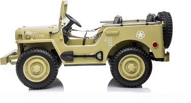 Дитячий електромобіль RIRICAR 4x4 12V USA Army, 3-місний, електромобіль для дітей з пультом дистанційного керування 2.4GHz, MP3/US