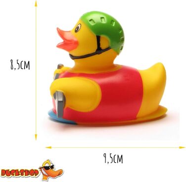 Гумовий качений каяк I Squeaking duck Canoe IL 9,5 см I в комплекті гумовий брелок із каченям
