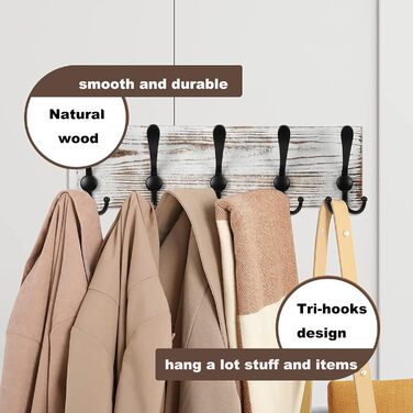 И гачок рейкові гачки для верхнього одягу з дерева, гачки для верхнього одягу настінні гачки, настінна вішалка з дерева 15 гачків