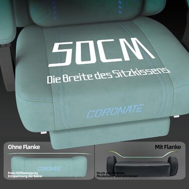 Ергономічне ігрове крісло MIXASTEP з регульованою спинкою та функцією повороту на 360 - Офісне крісло для дорослих/молоді 150 кг, ПК-крісло з технічної тканини синього кольору для домашнього офісу/ігор