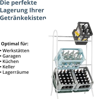 Стелаж для напоїв SCHULTE Regalwelt до 6 ящиків, 118x641 см (ВxШxГ), вантажопідйомність на полицю приблизно 40 кг, білий, стелаж для напоїв, стелаж для пивних ящиків, стелаж для пляшок, стелаж для води