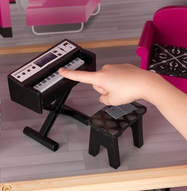 Дерев&39яний ляльковий будиночок KidKraft Sparkle Mansion з меблями та аксесуарами, ігровий набір з котом, ліфтом, гаражем та басейном для ляльок 12 дюймів, іграшка для дітей віком від 3 років, 65826 Sparkle Mansion Дерев&39яний ляльковий будиночок для ля