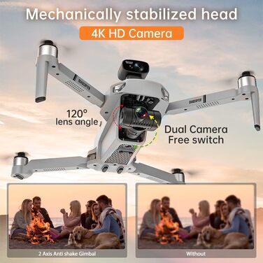 Дрон X-Verse KF102 MAX із камерами 4K HD, 2-осьовим підвісом, уникненням перешкод на 360, складаним квадрокоптером 5G із безщітков