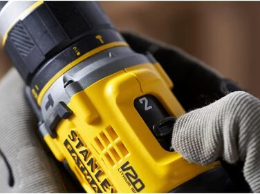 Акумуляторний двошвидкісний ударний дриль-шуруповерт Stanley FatMax 18 В SFMCD721B (2,0 Ач, макс. крутний момент 80 Нм, безщіткови