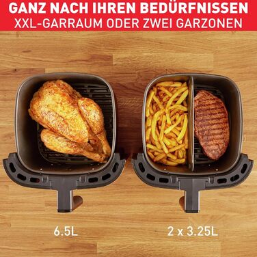 Аерофритюрниця Tefal EY8018 Easy Fry & Grill XXL 2-в-1 Аерофритюрниця та гриль Вставка Flexcook для 2 страв одночасно Здорова фритюрниця без олії енергозберігаючі 8 програм 8 осіб