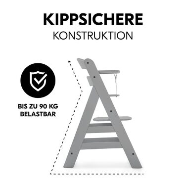Стільчик для годування hauck Alpha для дітей від 6 місяців до 90 кг, вкл. поперечину безпеки, 5-точкові ремені безпеки та паховий