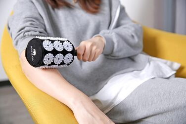 Роликовий масажний ролик для лімфотоку, масажер для шиї, полегшення подряпин на спині, зняття м&39язової напруги та болю, релаксація, інструмент для ручного масажу, чорний