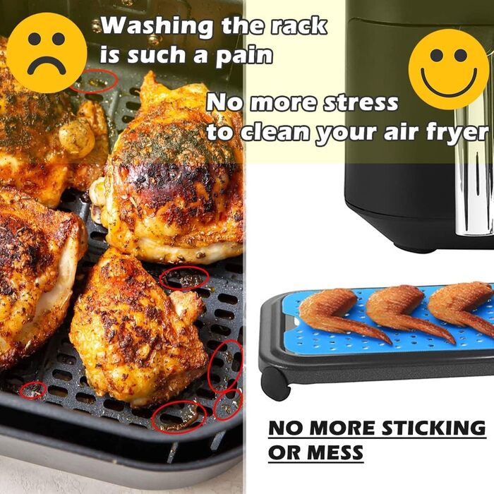 Силіконова форма для двозонної фритюрниці Ninja Foodi Max AF400EU AF300EU, багаторазова 2 шт. силіконовий килимок для випічки Аксесуари для фритюрниці замість паперу для випічки у фритюрниці, 2 шт.