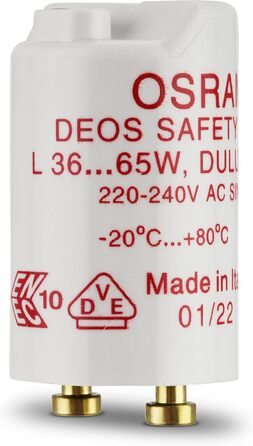 Стартер для люмінесцентних ламп, стартер для люмінесцентних ламп, 30-65 Вт, білий, 0503282555