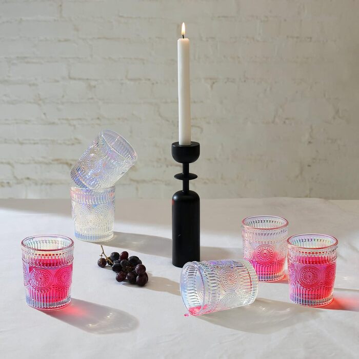 Мл Rainbow Water Glasses - Окуляри-тумблери Барвистий набір з 6 шт. - Шиммерні склянки для пиття Романтика для води, напоїв, кокте