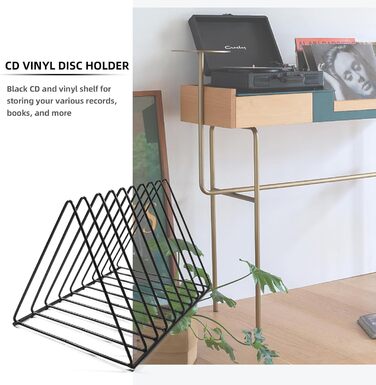 Секційна металева підставка для журналів, настільне сховище для платівок, тримач для вінілових платівок на 9 слотів, для офісу, документів, журналів, чорний колір, 2-