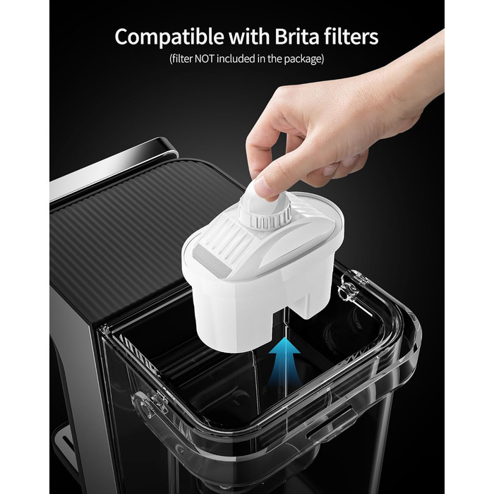 Диспенсер для гарячої води ZACHVO KEI906 (без фільтра) - 2600W швидкий нагрів, 4 температурні рівні, 5 об&39ємів води, ємність для води 3 л, компактний для кухні, офісу та дому, чорний