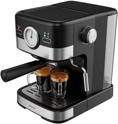 Кавоварка для еспресо SilverCrest портафільтр-машина резервуар для води 1,5 літра з піноутворювачем молока 15 бар насос тиск SEM 1100 C3